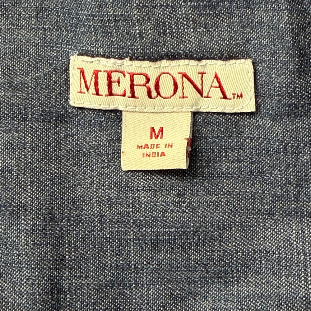 Merona Long Sleeve Button-Down Front Classic Denim Shirt Dress - Picture 6 of 10